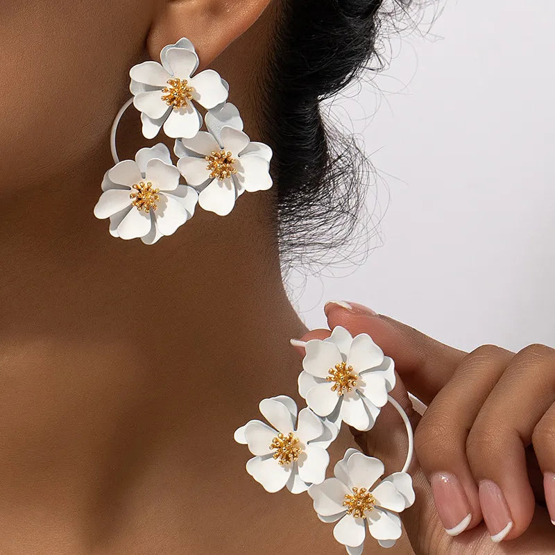 White Flower Earring