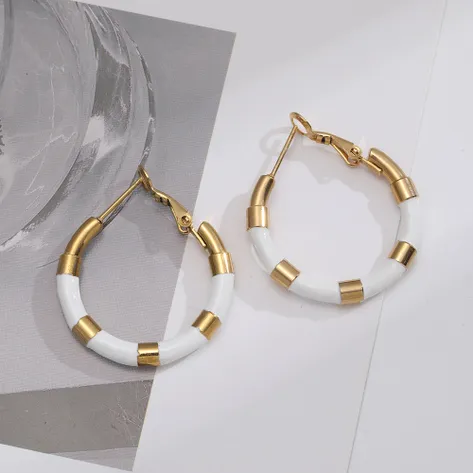 Small colored hoop earrings (Steel)