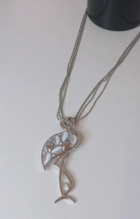 Flamingo silver necklace