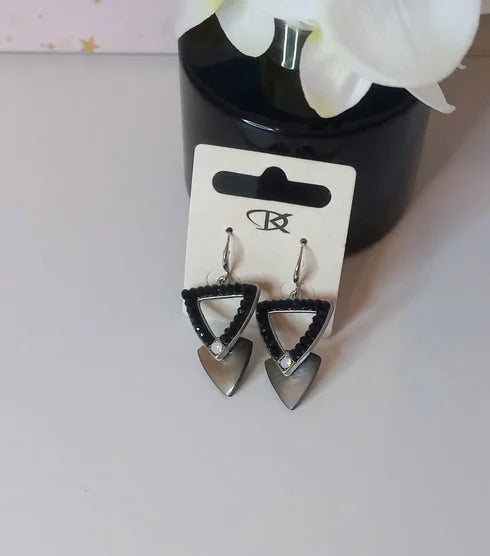 Black triangle earring