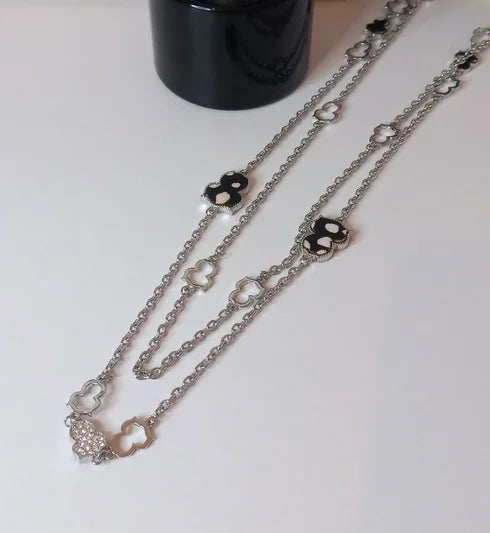 Double silver necklace