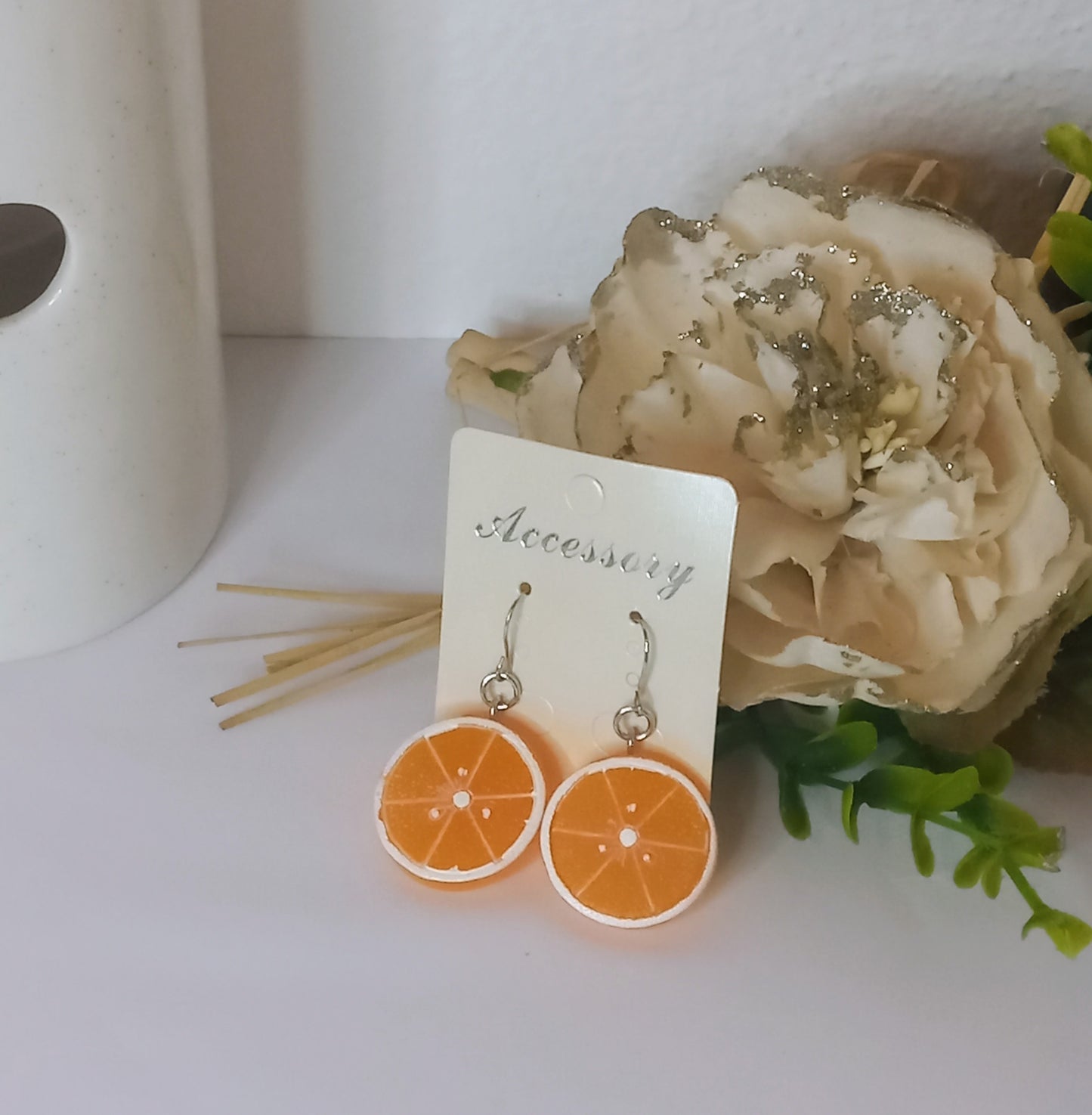 Boucle d'oreille orange