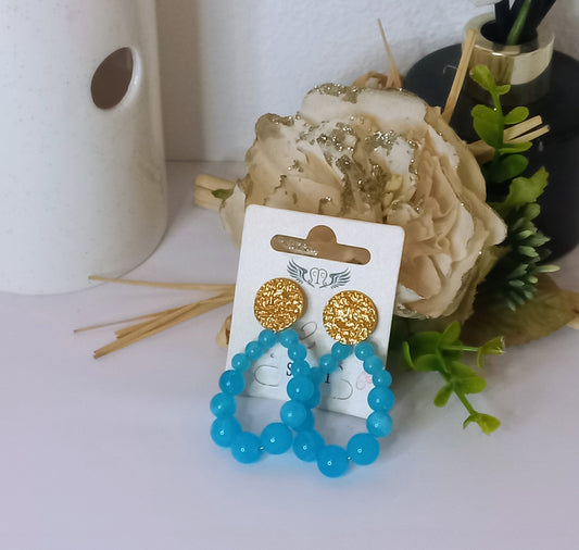 Blue Ball Earring