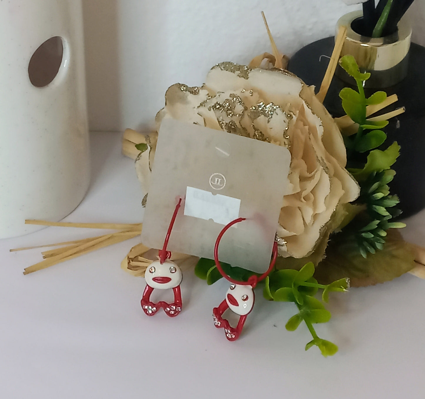 Red sleeper earring