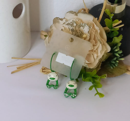 Green sleeper earring