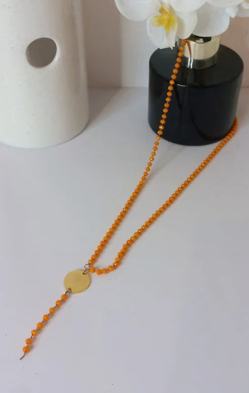 Orange pearl necklace