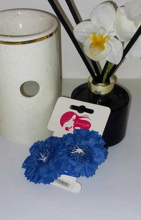 Royal blue flower clip