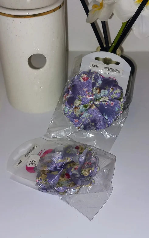 Pack of 2 purple flower elastic