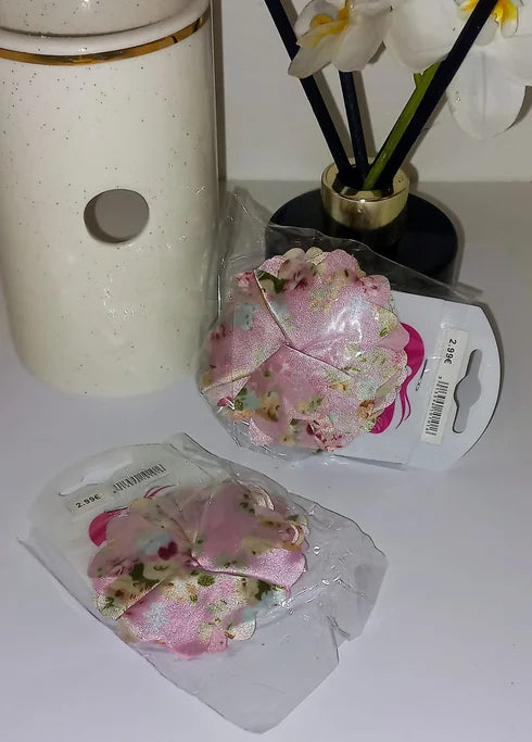 Lots de 2 élastique fleur rose