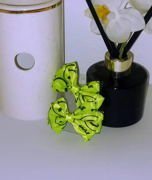 Neon yellow bow clip