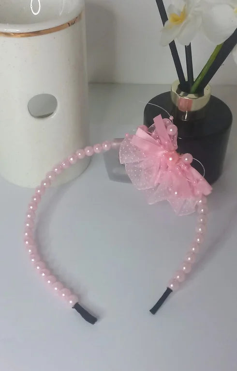 Pink bow headband