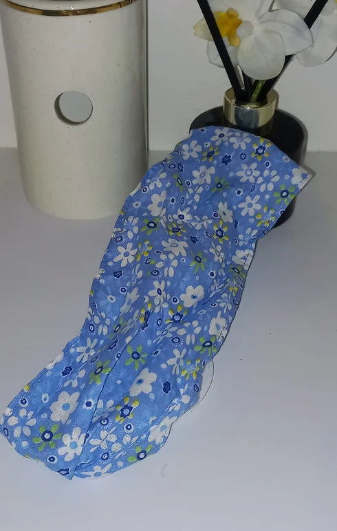 Blue flowered headband