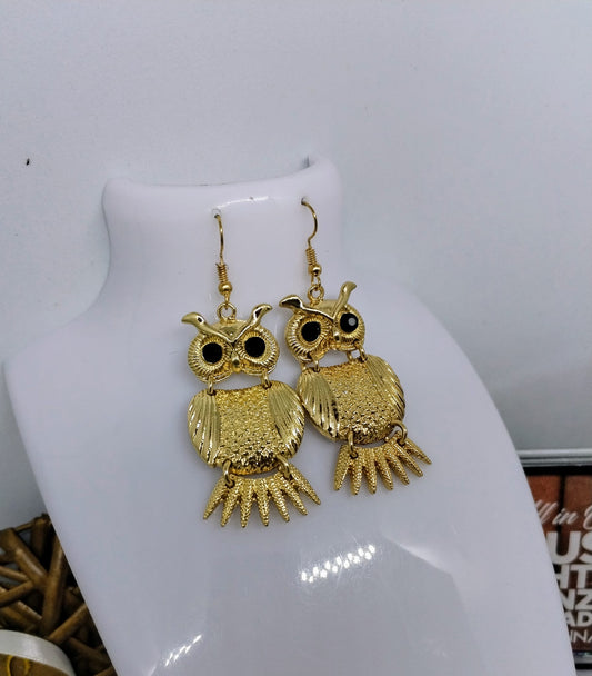 Boucle d'oreille hibou or (Fantaisie) BO4924