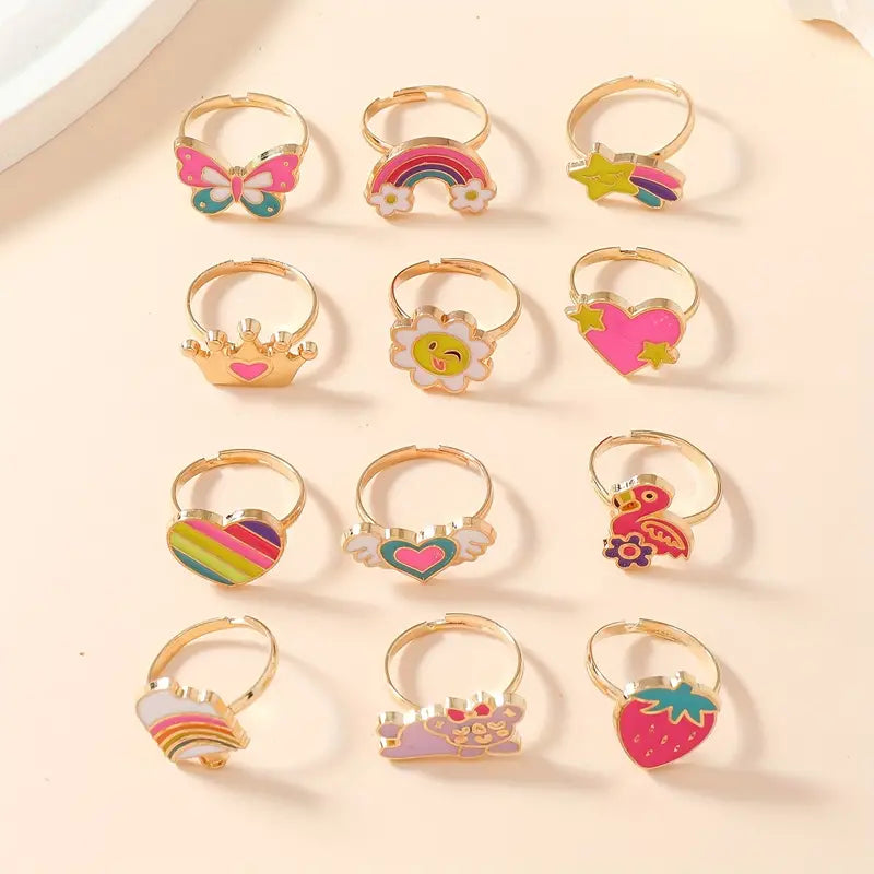 Boîte de 12 Petite Bague Fantaisie