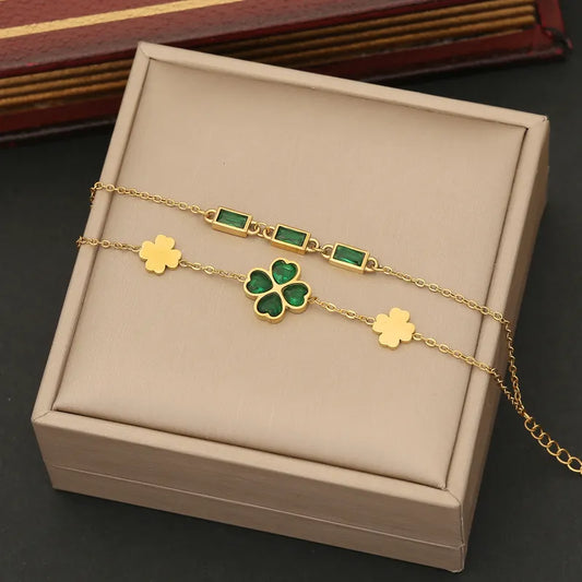 Bracelet Fleur Verte (Acier)