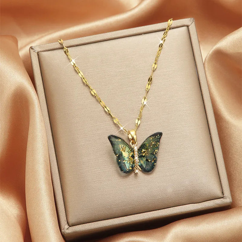 Gradient Butterfly Necklace