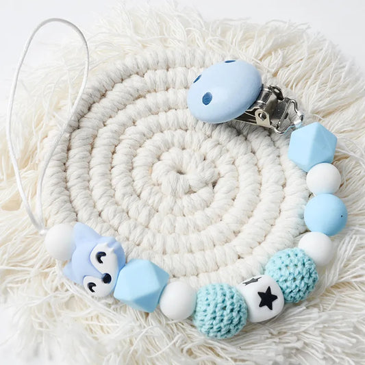 Blue Fox Pacifier Clip