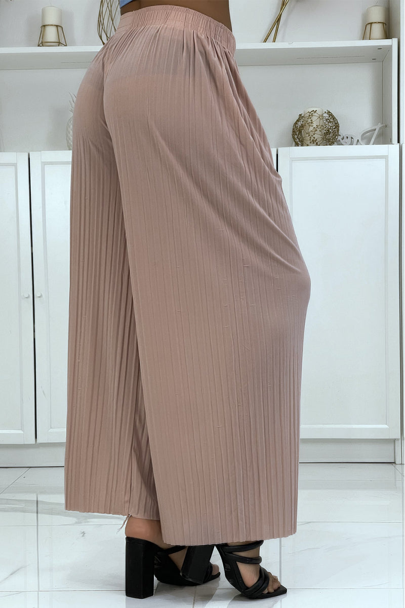 Pink Pleated Palazzo Pants