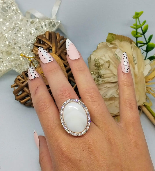 Bague élastique blanche (Fantaisie) B0124