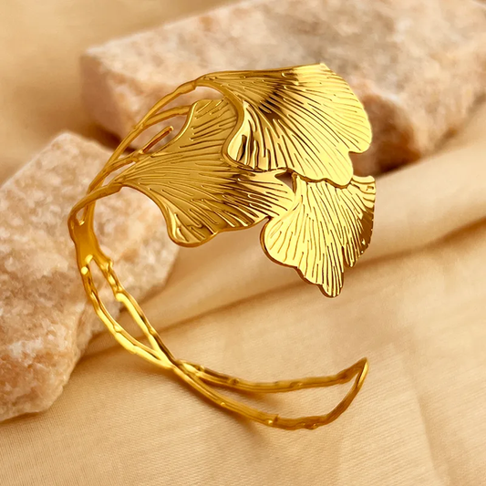 Bracelet or jonc feuille (Acier)