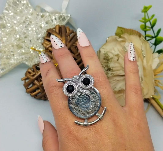 Bague élastique hibou (Fantaisie) B0224