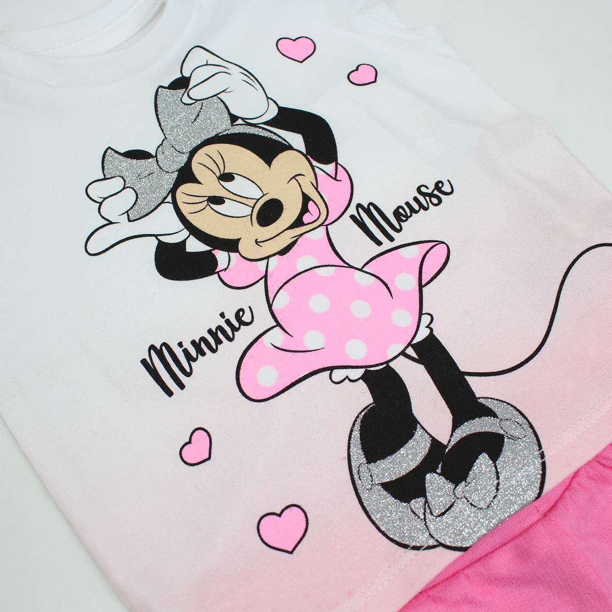 Pink Minnie baby shorts set