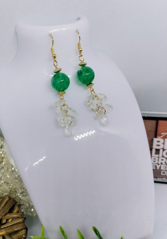 Boucle d'oreille vert (Fantaisie)